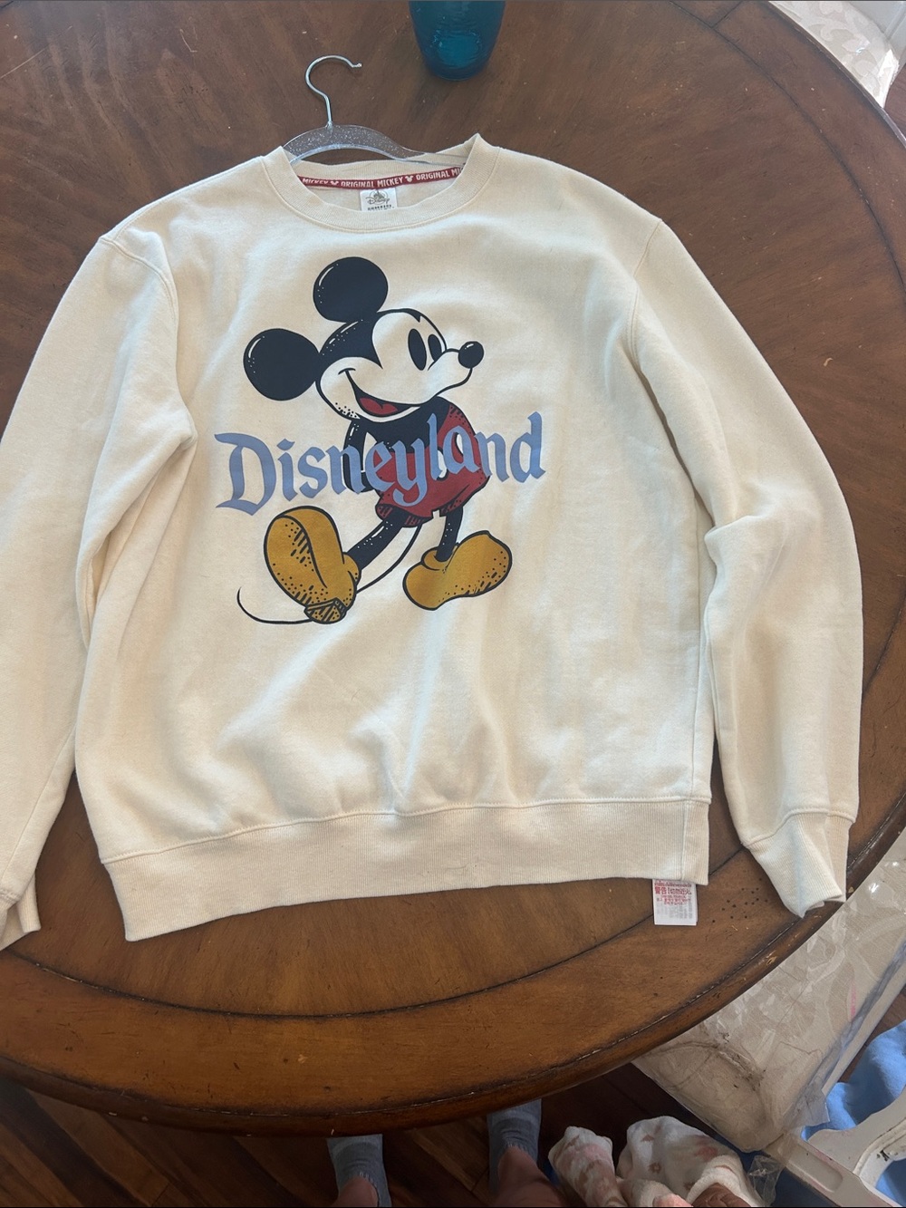 Disney Parks  Cream Mickey Disneyland Crewneck Sweatshirt